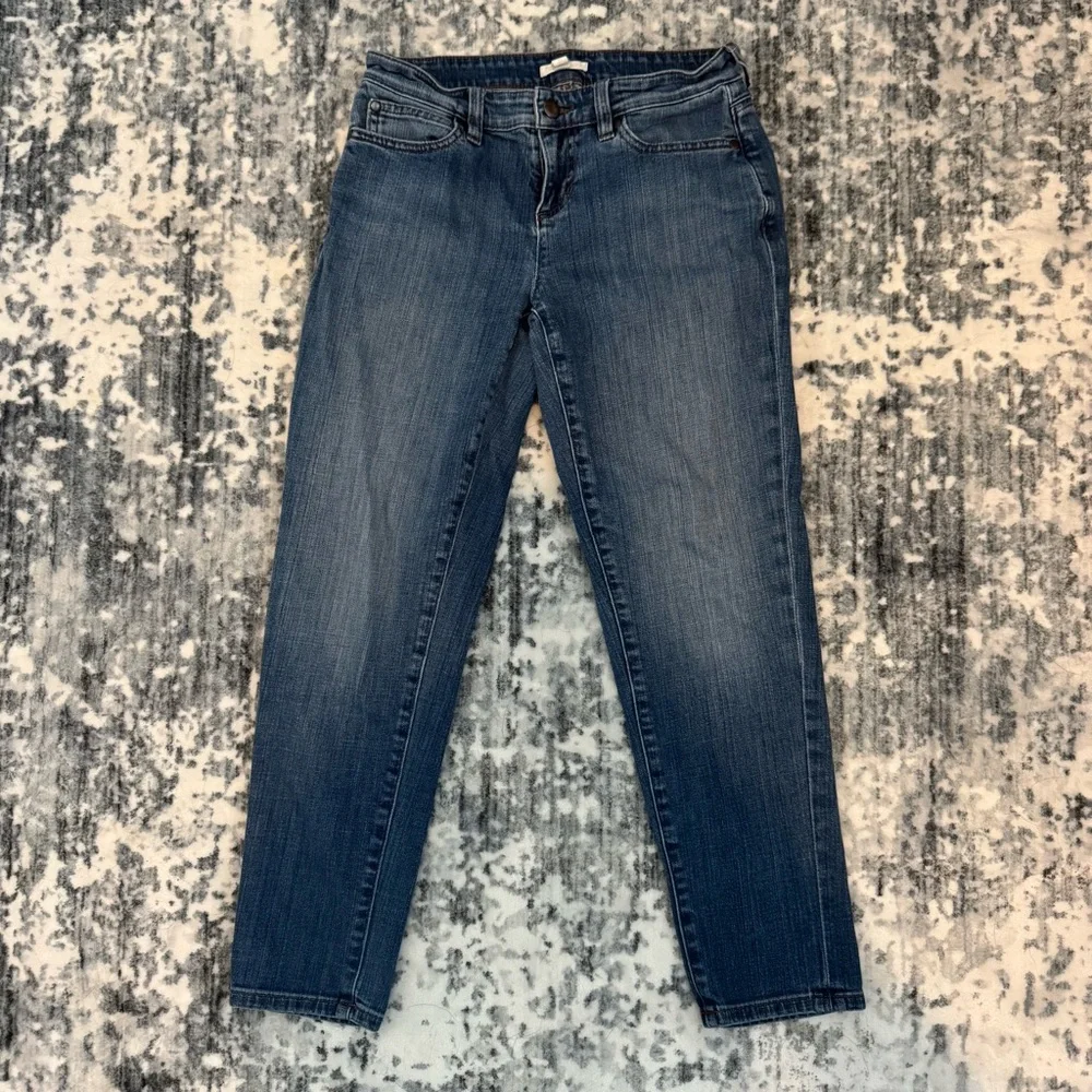 Eileen Fisher Organic Cotton Jeans Blue Size 2P Skinny‎ Straight Denim